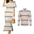 Samoa White Sunday Couples Matching Mermaid Dress and Long Sleeve Button Shirt Samoan Tapa Yellow Hibiscus - Polynesian Pride