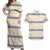 Samoa White Sunday Couples Matching Off Shoulder Maxi Dress and Hawaiian Shirt Samoan Tapa Yellow Hibiscus - Polynesian Pride