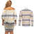 Samoa White Sunday Couples Matching Off Shoulder Short Dress and Long Sleeve Button Shirt Samoan Tapa Yellow Hibiscus - Polynesian Pride