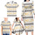 Samoa White Sunday Family Matching Long Sleeve Bodycon Dress and Hawaiian Shirt Samoan Tapa Yellow Hibiscus - Polynesian Pride