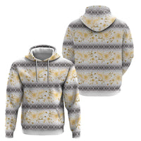 Samoa White Sunday Hoodie Samoan Tapa Yellow Hibiscus - Polynesian Pride