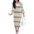 Samoa White Sunday Off The Shoulder Long Sleeve Dress Samoan Tapa Yellow Hibiscus - Polynesian Pride