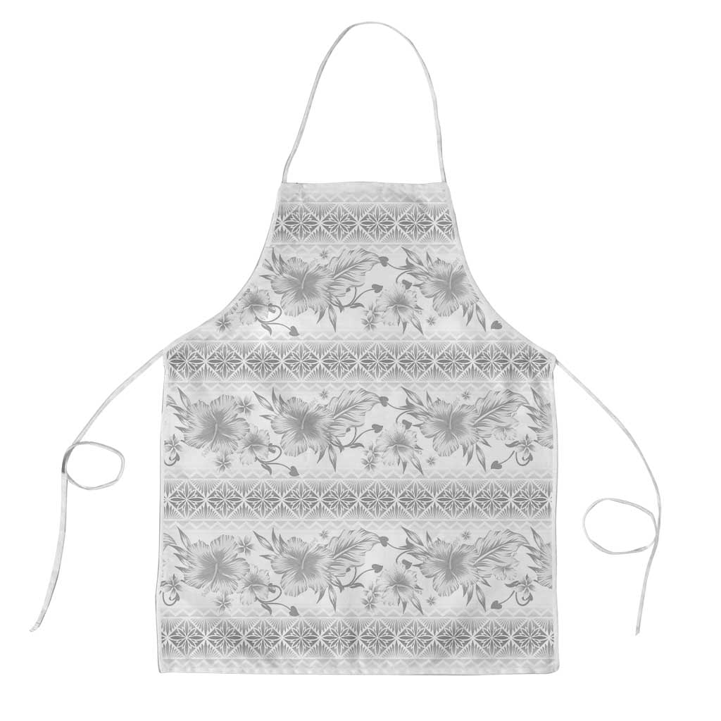 Samoa White Sunday Apron Samoan Tapa White Hibiscus - Polynesian Pride