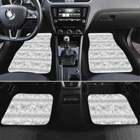 Samoa White Sunday Car Mats Samoan Tapa White Hibiscus - Polynesian Pride