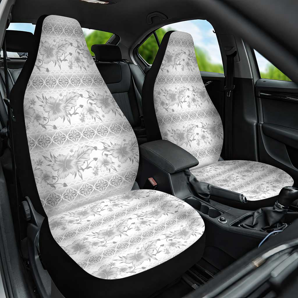 Samoa White Sunday Car Seat Cover Samoan Tapa White Hibiscus - Polynesian Pride