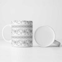 Samoa White Sunday Ceramic Mug Samoan Tapa White Hibiscus - Polynesian Pride