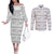 Samoa White Sunday Couples Matching Off The Shoulder Long Sleeve Dress and Long Sleeve Button Shirt Samoan Tapa White Hibiscus - Polynesian Pride