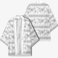 Samoa White Sunday Kimono Samoan Tapa White Hibiscus - Polynesian Pride
