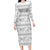 Samoa White Sunday Long Sleeve Bodycon Dress Samoan Tapa White Hibiscus - Polynesian Pride