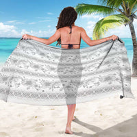 Samoa White Sunday Sarong Samoan Tapa White Hibiscus - Polynesian Pride