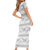 Samoa White Sunday Short Sleeve Bodycon Dress Samoan Tapa White Hibiscus - Polynesian Pride