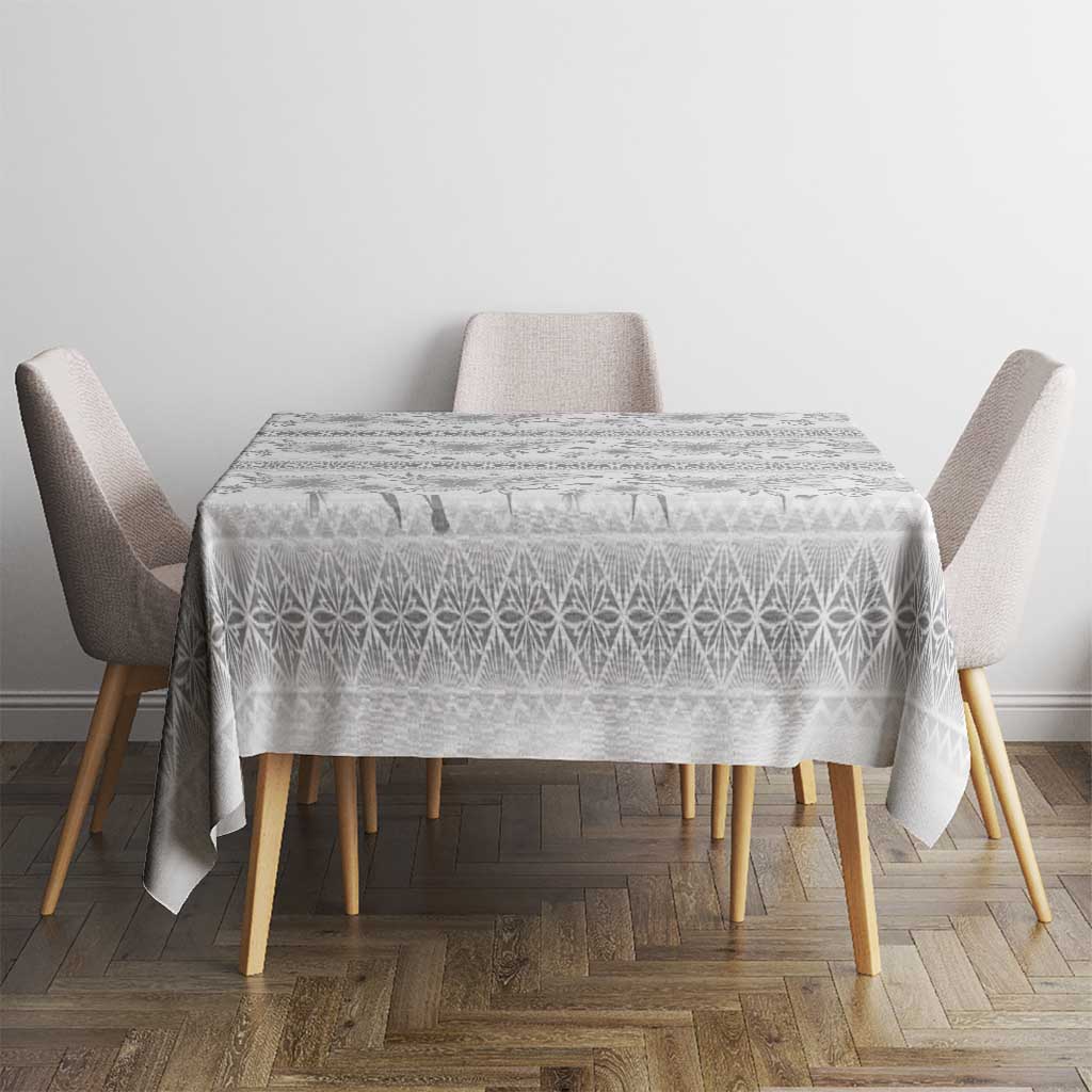 Samoa White Sunday Tablecloth Samoan Tapa White Hibiscus - Polynesian Pride