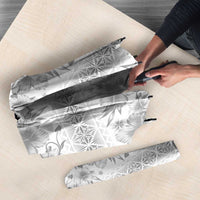 Samoa White Sunday Umbrella Samoan Tapa White Hibiscus - Polynesian Pride