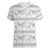Samoa White Sunday Women V-Neck T-Shirt Samoan Tapa White Hibiscus - Polynesian Pride