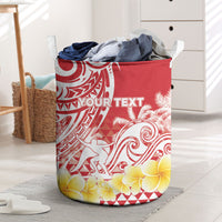 Personalised Tahiti Surfing Laundry Basket Polynesian Style LT05 Red - Polynesian Pride