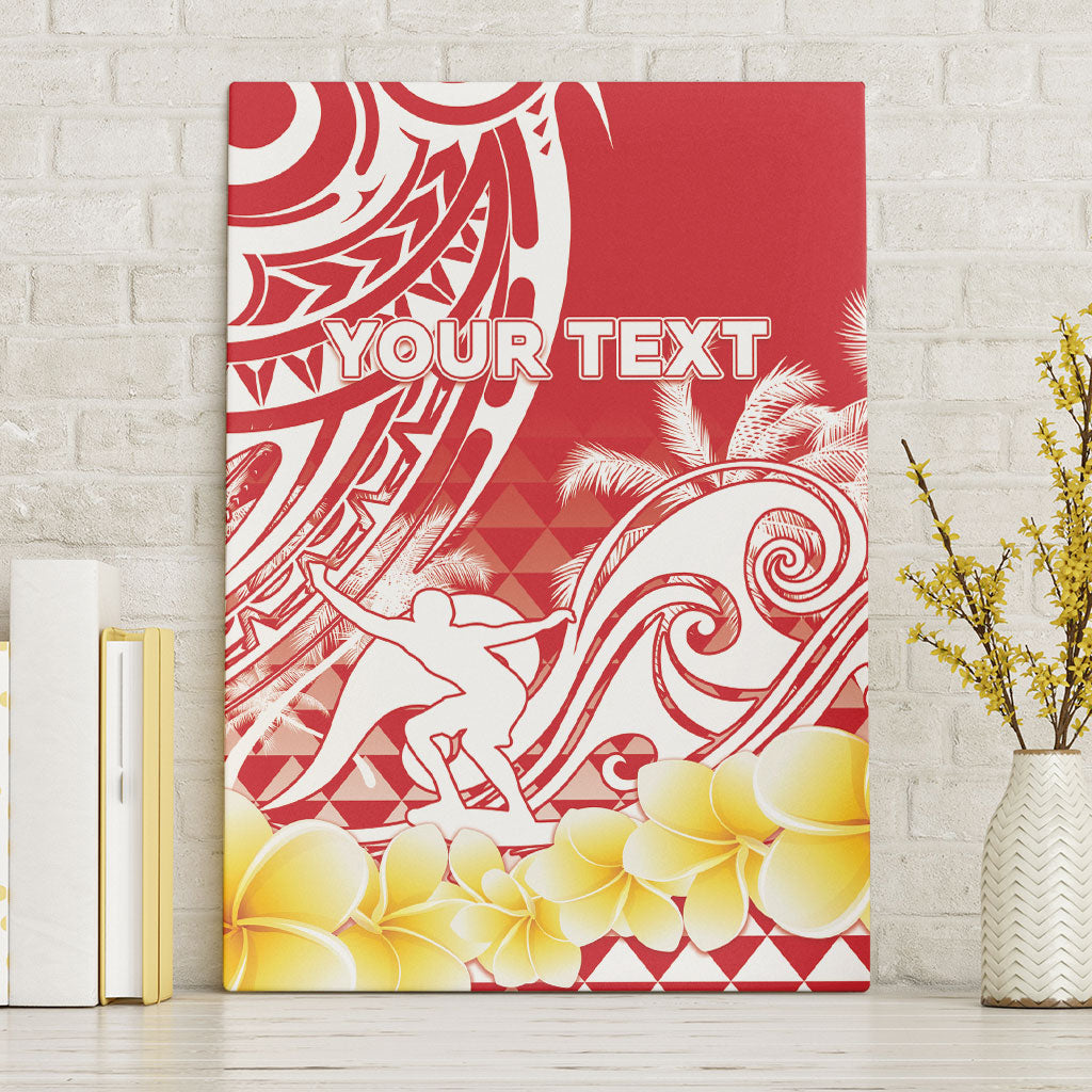 Personalised Tahiti Surfing Canvas Wall Art Polynesian Style LT05 Without Frame Red - Polynesian Pride