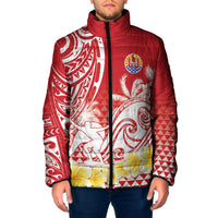 Personalised Tahiti Surfing Padded Jacket Polynesian Style LT05 Men Red - Polynesian Pride