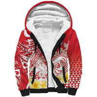 Personalised Tahiti Surfing Sherpa Hoodie Polynesian Style LT05 Unisex Red - Polynesian Pride