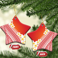 Tahiti Plumeria Tribal Pattern Ceramic Ornament Wave Style Red LT05 Star Red - Polynesian Pride
