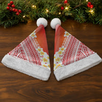 Tahiti Plumeria Tribal Pattern Christmas Santa Hat Wave Style Red LT05 - Polynesian Pride
