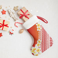 Tahiti Plumeria Tribal Pattern Christmas Stocking Wave Style Red LT05 - Polynesian Pride