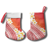 Tahiti Plumeria Tribal Pattern Christmas Stocking Wave Style Red LT05 - Polynesian Pride