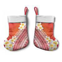 Tahiti Plumeria Tribal Pattern Christmas Stocking Wave Style Red LT05 - Polynesian Pride