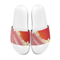 Tahiti Plumeria Tribal Pattern Slide Sandals Wave Style Red LT05 Red - Polynesian Pride