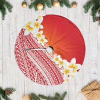 Tahiti Plumeria Tribal Pattern Tree Skirt Wave Style Red LT05 Casual Red - Polynesian Pride