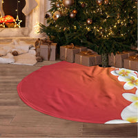 Tahiti Plumeria Tribal Pattern Tree Skirt Wave Style Red LT05 - Polynesian Pride