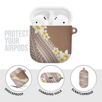 Tahiti Plumeria Tribal Pattern AirPods Case Wave Style Brown LT05 - Polynesian Pride