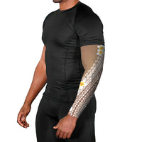 Tahiti Plumeria Tribal Pattern Arm Sleeves Wave Style Brown LT05 - Polynesian Pride