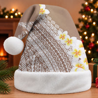 Tahiti Plumeria Tribal Pattern Christmas Santa Hat Wave Style Brown LT05 Without Fur Brown - Polynesian Pride