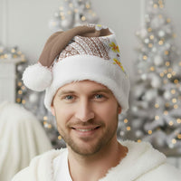 Tahiti Plumeria Tribal Pattern Christmas Santa Hat Wave Style Brown LT05 - Polynesian Pride