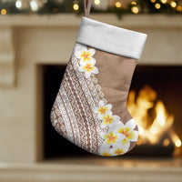 Tahiti Plumeria Tribal Pattern Christmas Stocking Wave Style Brown LT05 Set of 2 Brown - Polynesian Pride