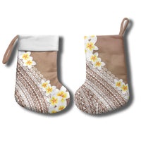 Tahiti Plumeria Tribal Pattern Christmas Stocking Wave Style Brown LT05 - Polynesian Pride