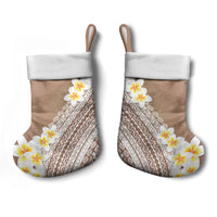 Tahiti Plumeria Tribal Pattern Christmas Stocking Wave Style Brown LT05 - Polynesian Pride