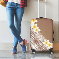 Tahiti Plumeria Tribal Pattern Luggage Cover Wave Style Brown LT05 - Polynesian Pride