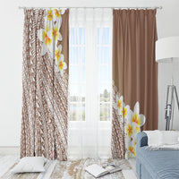Tahiti Plumeria Tribal Pattern Window Curtain Wave Style Brown LT05 - Polynesian Pride