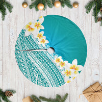 Tahiti Plumeria Tribal Pattern Tree Skirt Wave Style Turquoise LT05 Casual Turquoise - Polynesian Pride