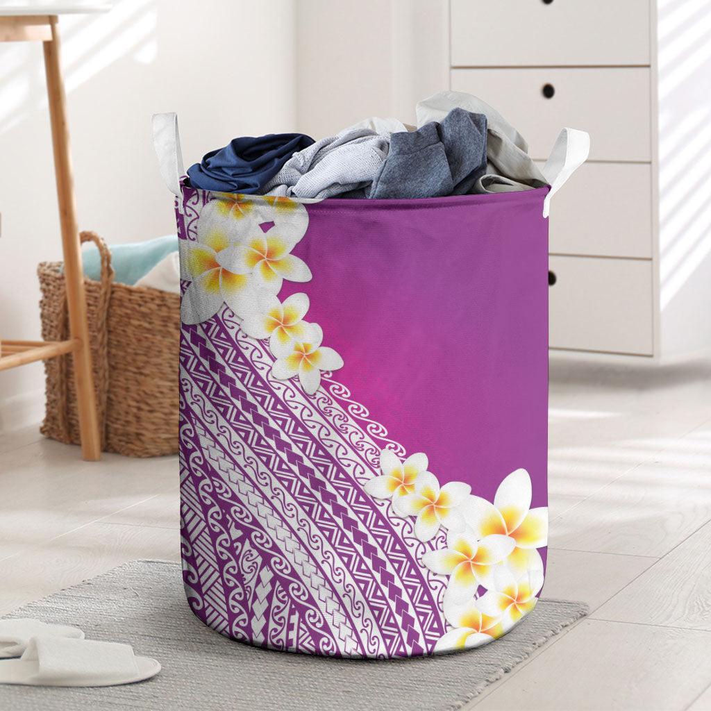 Tahiti Plumeria Tribal Pattern Laundry Basket Wave Style Purple LT05 Purple - Polynesian Pride