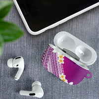 Tahiti Plumeria Tribal Pattern AirPods Case Wave Style Purple LT05 - Polynesian Pride