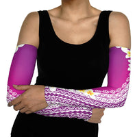 Tahiti Plumeria Tribal Pattern Arm Sleeves Wave Style Purple LT05 - Polynesian Pride