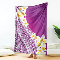 Tahiti Plumeria Tribal Pattern Blanket Wave Style Purple LT05 - Polynesian Pride