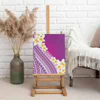Tahiti Plumeria Tribal Pattern Canvas Wall Art Wave Style Purple LT05 - Polynesian Pride