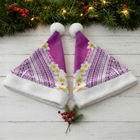 Tahiti Plumeria Tribal Pattern Christmas Santa Hat Wave Style Purple LT05 - Polynesian Pride