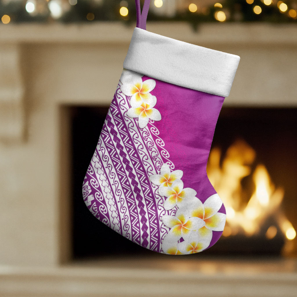 Tahiti Plumeria Tribal Pattern Christmas Stocking Wave Style Purple LT05 Set of 2 Purple - Polynesian Pride