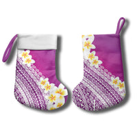 Tahiti Plumeria Tribal Pattern Christmas Stocking Wave Style Purple LT05 - Polynesian Pride