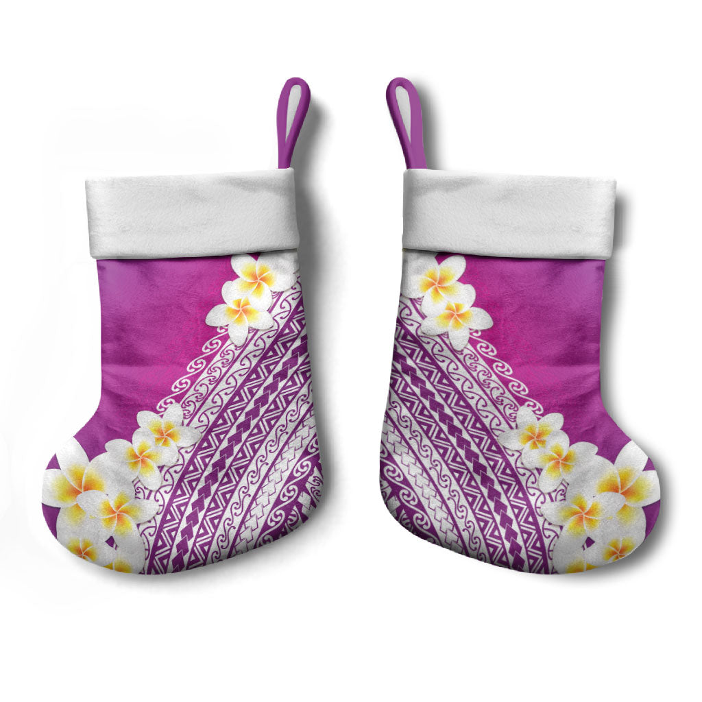 Tahiti Plumeria Tribal Pattern Christmas Stocking Wave Style Purple LT05 - Polynesian Pride