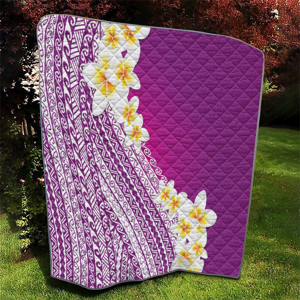 Tahiti Plumeria Tribal Pattern Quilt Wave Style Purple LT05 - Polynesian Pride